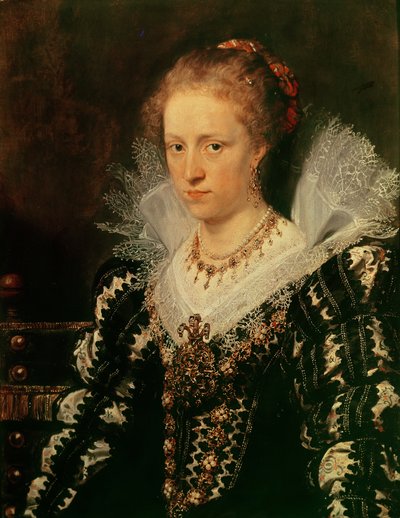 Portret van Jacqueline van Caestre, vrouw van Jean-Charles de Cordes door Peter Paul Rubens